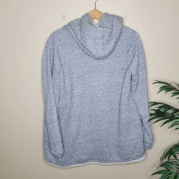 Gap | Heathered Gray Sweatshirt Jacket with Fleece Lining. - Picture 5 of 6